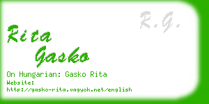 rita gasko business card